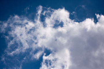 Naklejka na ściany i meble Blurred sky blur or azure sky and white cloud background, beautiful nature on summer