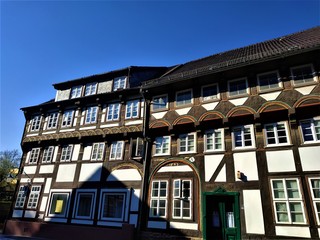 Row of houses in the picturesque old town of Einbeck