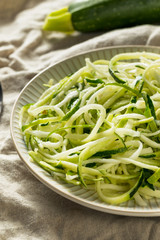 Raw Green Organic Zucchini Noodles Zoodles