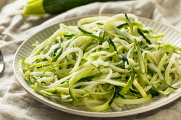 Raw Green Organic Zucchini Noodles Zoodles
