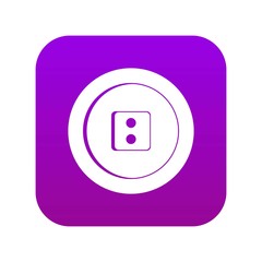 Dress round button icon digital purple for any design isolated on white vector illustration