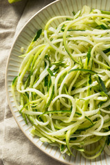 Raw Green Organic Zucchini Noodles Zoodles