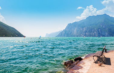  View of Lago Di Garda coastline.