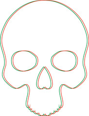 skull line tattoo geometric print
