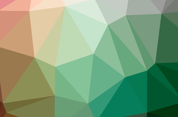Obraz premium Illustration of abstract Green, Pink, Red horizontal low poly background. Beautiful polygon design pattern.