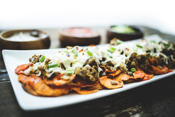 Sweet Potato Loaded Nachos with Lentils