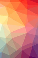 Illustration of abstract low poly orange vertical background.
