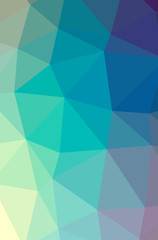 Illustration of abstract Blue, Yellow And Green vertical low poly background. Beautiful polygon design pattern.