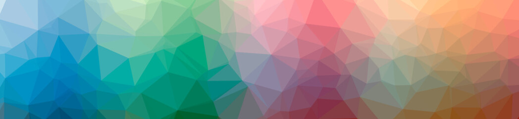 Illustration of abstract Blue, Green And Orange banner low poly background. Beautiful polygon design pattern.