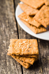 Salted crispy crackers.