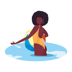 woman summer time vacations design