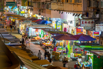 Neon lights in Mong Kok area, Hong Kong - obrazy, fototapety, plakaty