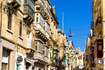 Fototapeta na wymiar Street Perspective in Senglea, Malta