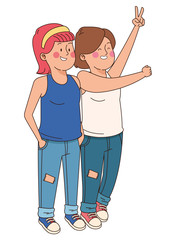 Teenagers friends smiling and having fun