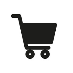 The icon is a shopping cart . Simple vector illustration