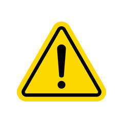 Caution icon with triangle form. Danger sign on isolated background. Caution warning icon.Triangle warning icon in flat style.vector