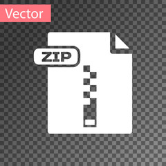 White ZIP file document. Download zip button icon isolated on transparent background. ZIP file symbol. Vector Illustration © vector_v