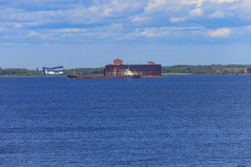 Fort Alexander I (or Plague Fort) in the Gulf of Finland near Kronstadt, Russia