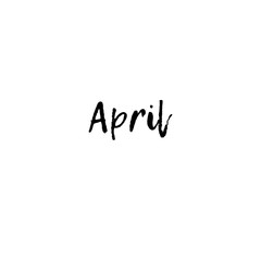 Word 'April' on a white background. Can be used for greeting cards, banner, poster etc.