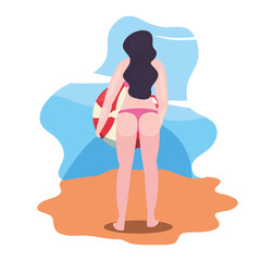 woman summer time vacations design