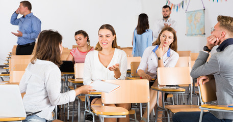 Students enjoying free time in class