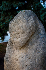 Archaeological sites in the city center of Kharkov stone idols of ancient Scythian Slavs IX-XIII centuries. Found in the Black Sea steppes of Ukraine.