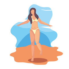 woman summer time vacations design