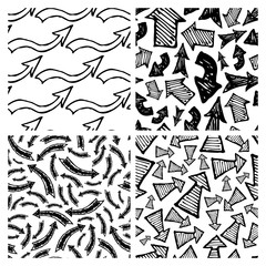 Seamless pattern with hand drawn arrows