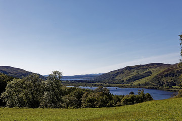 Fototapeta na wymiar Dunalastair lake view from Craigh Na Dun - Pitlochry, Scotland, United Kingdom