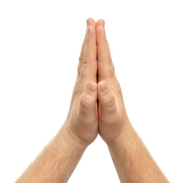 praying hands on a white background, isolate