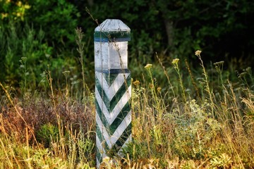 Column quarter network in the forest. It helps tourists navigate the forest.