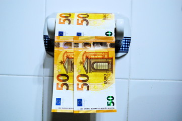 A big waste of money using banknotes as toilet paper