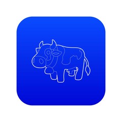 Cow icon blue vector isolated on white background