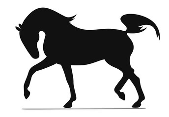 Silhouette of a running horse, hand-painted