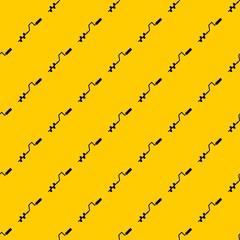 Hand operated ice auger pattern seamless vector repeat geometric yellow for any design