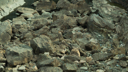 Rocky abstract background. stones in the dry course