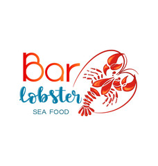 Vector red lobster logo template. Seafood, craft beer, bar, shop of emblems and labels. Corporate identity corporate identity logo design template. Separate on white background