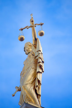 Low angle view of statue of Lady of Justice