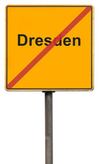 Dresden, billboard on the road