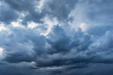 Dark storm clouds before the rain at day time.