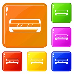 Fototapeta premium Conditioning split system icons set collection vector 6 color isolated on white background