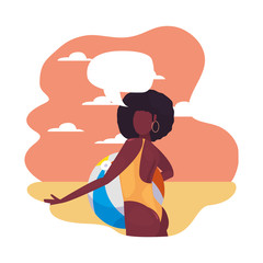 woman summer time vacations design