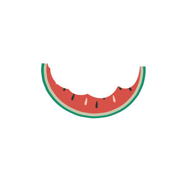 Watermelon. Vector illustration in the style of doodle. Hand drawn illustration.