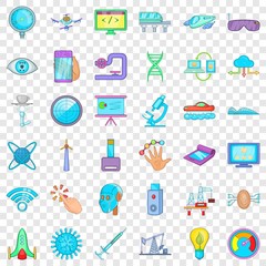 Computer icons set. Cartoon style of 36 computer vector icons for web for any design