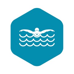 Butterfly swimmer icon. Simple illustration of butterfly swimmer vector icon for web