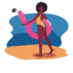 woman summer time vacations design