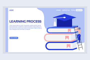 Online education web page concepts. Web page design templates of learning process. Modern vector illustration designs for website development.