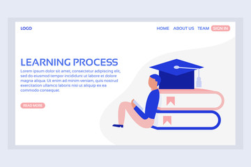 Online education web page concepts. Web page design templates of learning process. Modern vector illustration designs for website development.