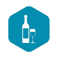 Bottle of wine icon. Simple illustration of bottle of wine vector icon for web