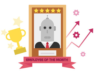 Employee of the month flat style illustration